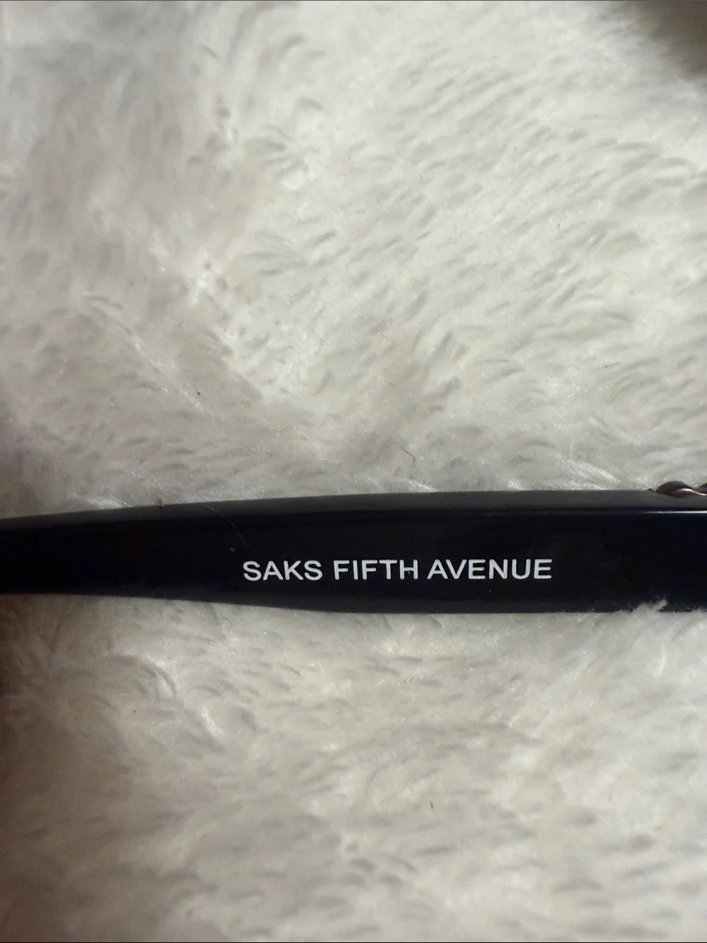 Saks Fifth Avenue Black Women's Rectangle Sunglasses with Gold Side Accent